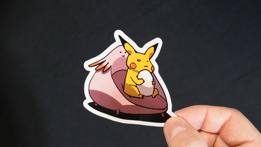 Pikachu In A Chansey Costume Sticker for Laptops, Cell Phones and Water Bottles