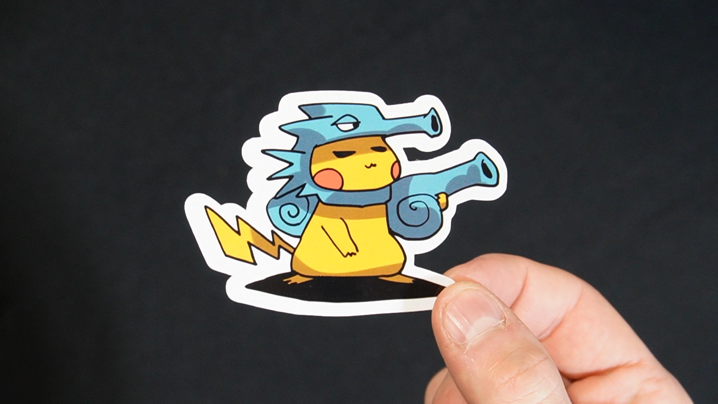 Pikachu In A Seadra Costume Sticker for Laptops, Cell Phones and Water Bottles