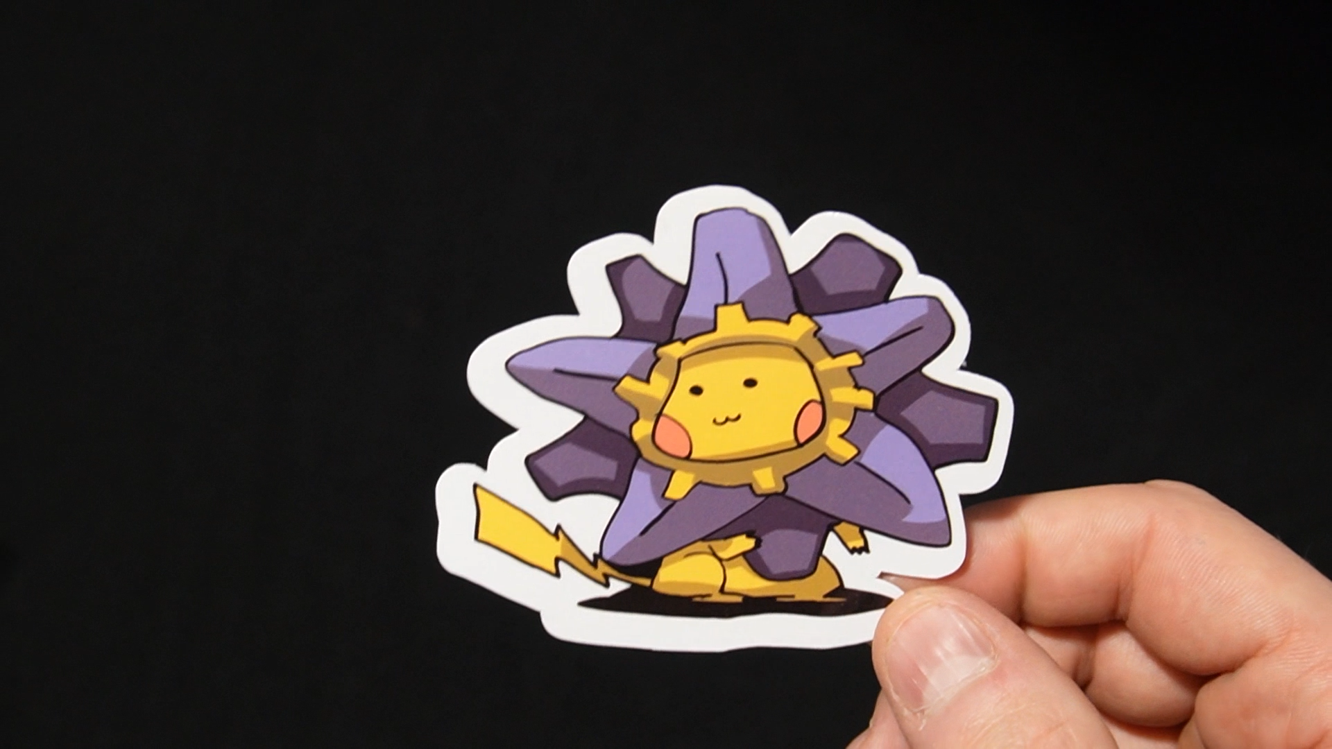 Pikachu In A Starmie Costume Sticker for Laptops, Cell Phones and Water Bottles