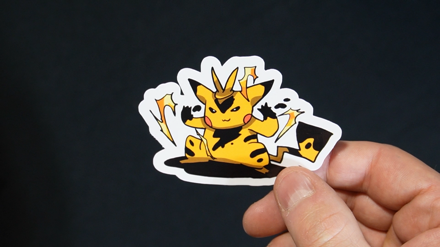 Pikachu In A Electabuzz Costume Sticker for Laptops, Cell Phones and Water Bottles