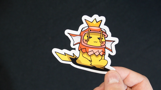 Pikachu In A Magikarp Costume Sticker for Laptops, Cell Phones and Water Bottles