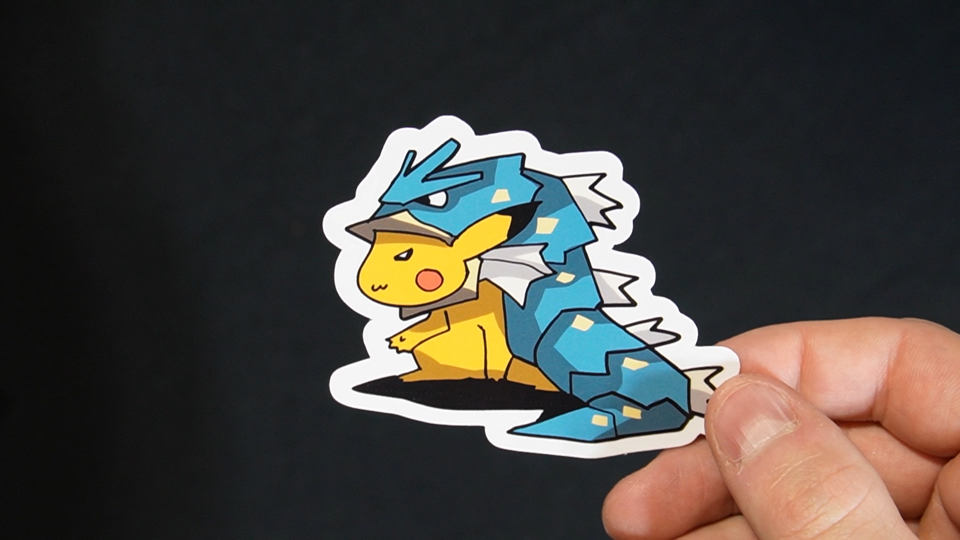 Pikachu In A Gyarados Costume Sticker for Laptops, Cell Phones and Water Bottles