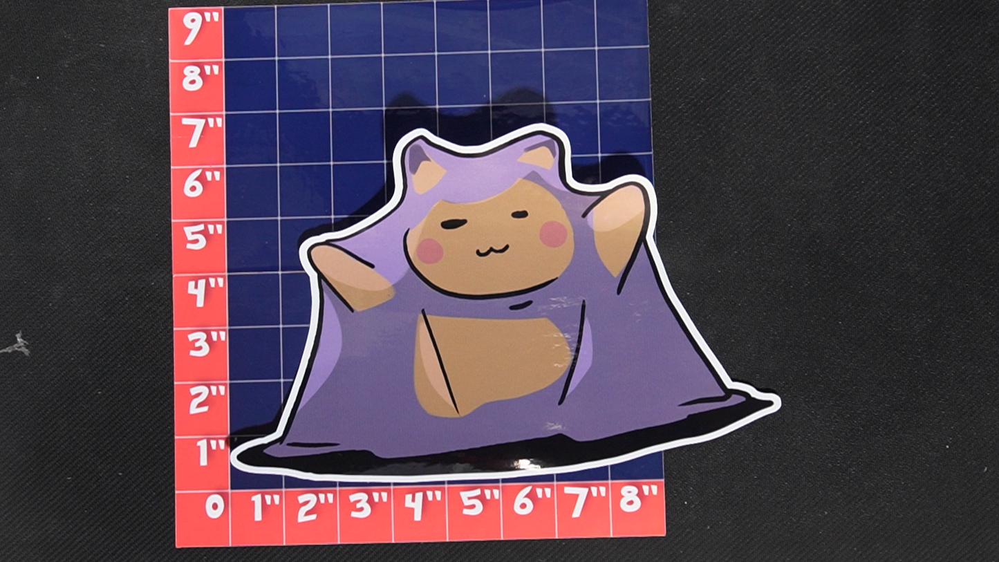 Jumbo Size Pikachu In Ditto Costume Vinyl Pokemon Sticker for Laptops - Ditto Bumper Sticker