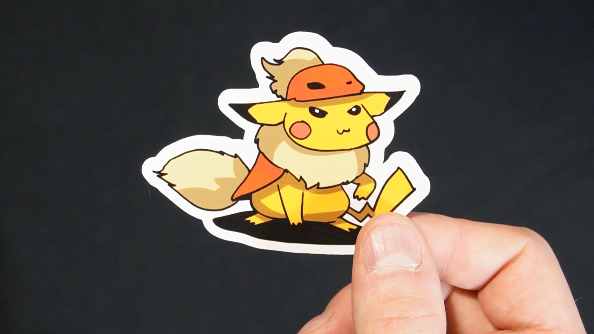 Pikachu In A Flareon Costume Sticker for Laptops, Cell Phones and Water Bottles