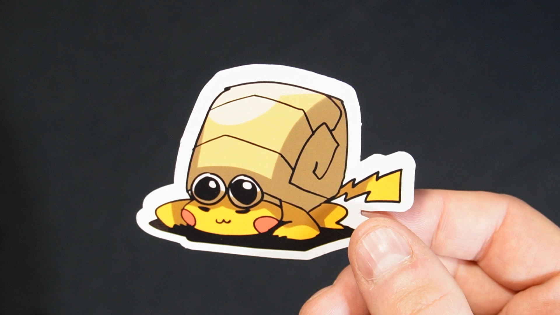 Pikachu In A Omanyte Costume Sticker for Laptops, Cell Phones and Water Bottles