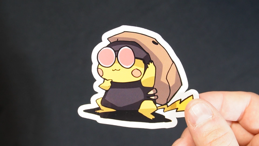 Pikachu In A Kabuto Costume Sticker for Laptops, Cell Phones and Water Bottles