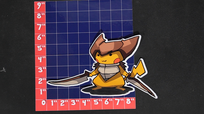 Jumbo Size Pikachu In Kabutops Costume Vinyl Pokemon Sticker for Laptops - Kabutops Bumper Sticker