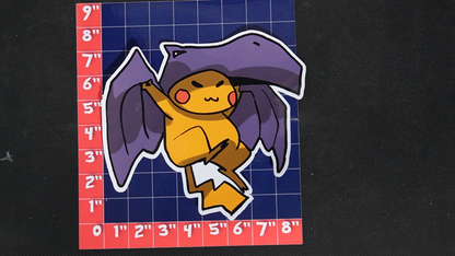 Jumbo Size Pikachu In Aerodactyl Costume Vinyl Pokemon Sticker for Laptops - Aerodactyl Bumper Sticker