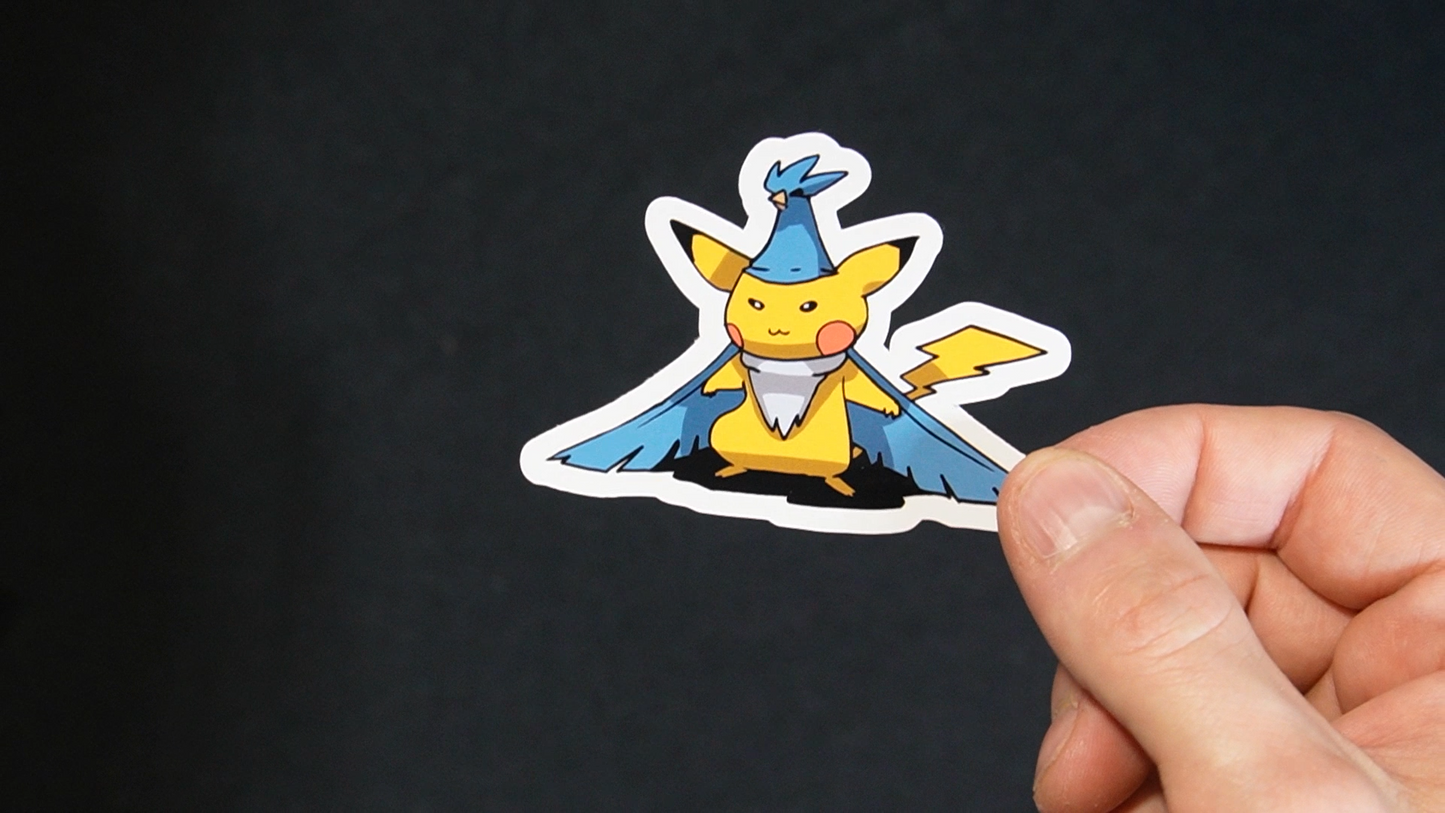 Pikachu In A Articuno Costume Sticker for Laptops, Cell Phones and Water Bottles