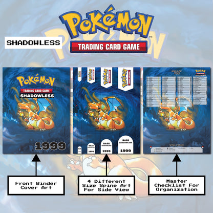 Shadowless Base Set Binder Cover Art and Pokemon TCG Card Checklist