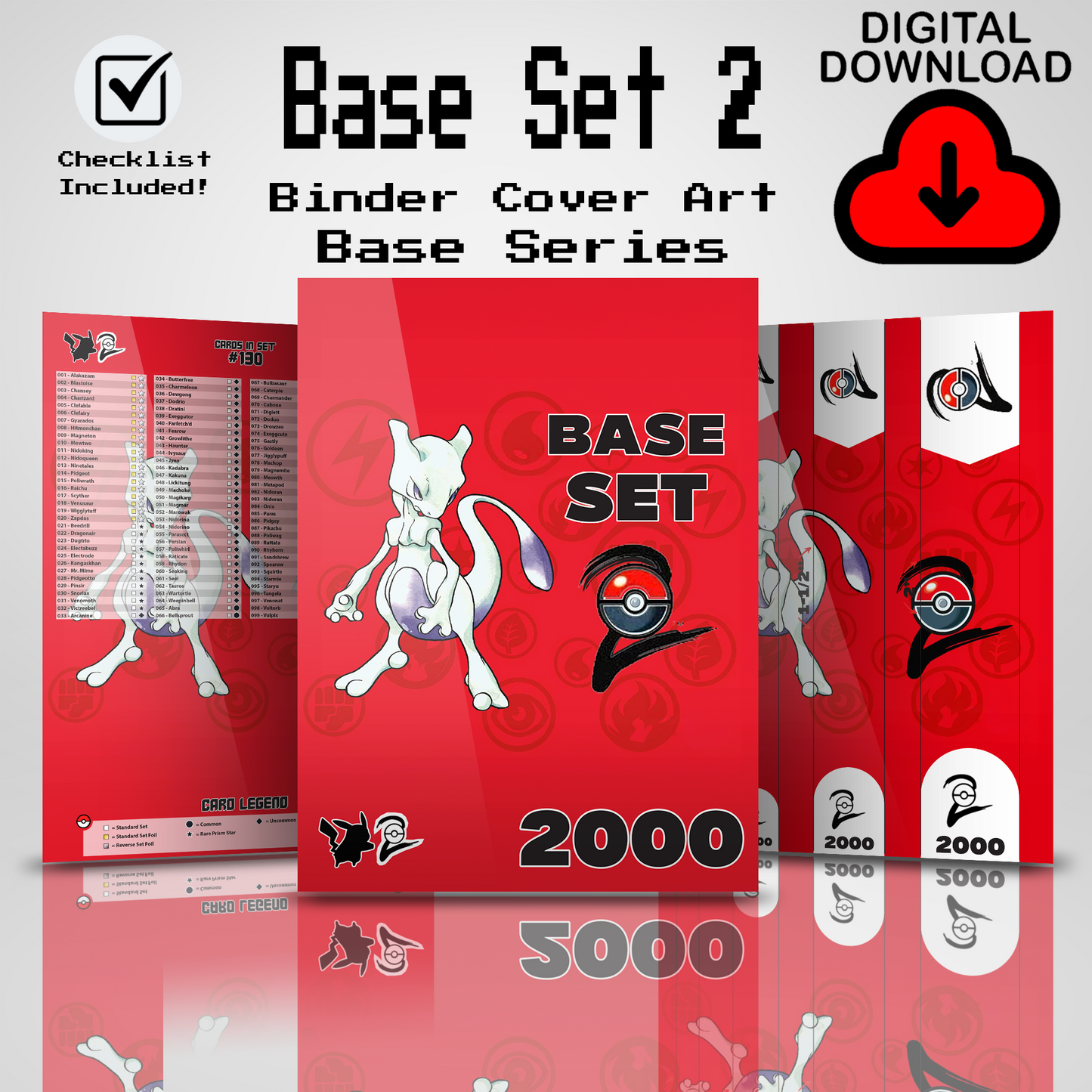 Base Set 2 Binder Cover Art and Pokemon TCG Card Checklist