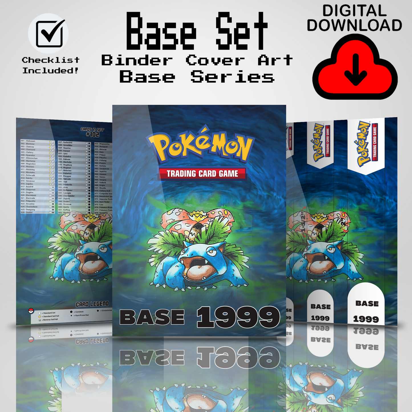 Base Set Binder Cover Art and Pokemon TCG Card Checklist