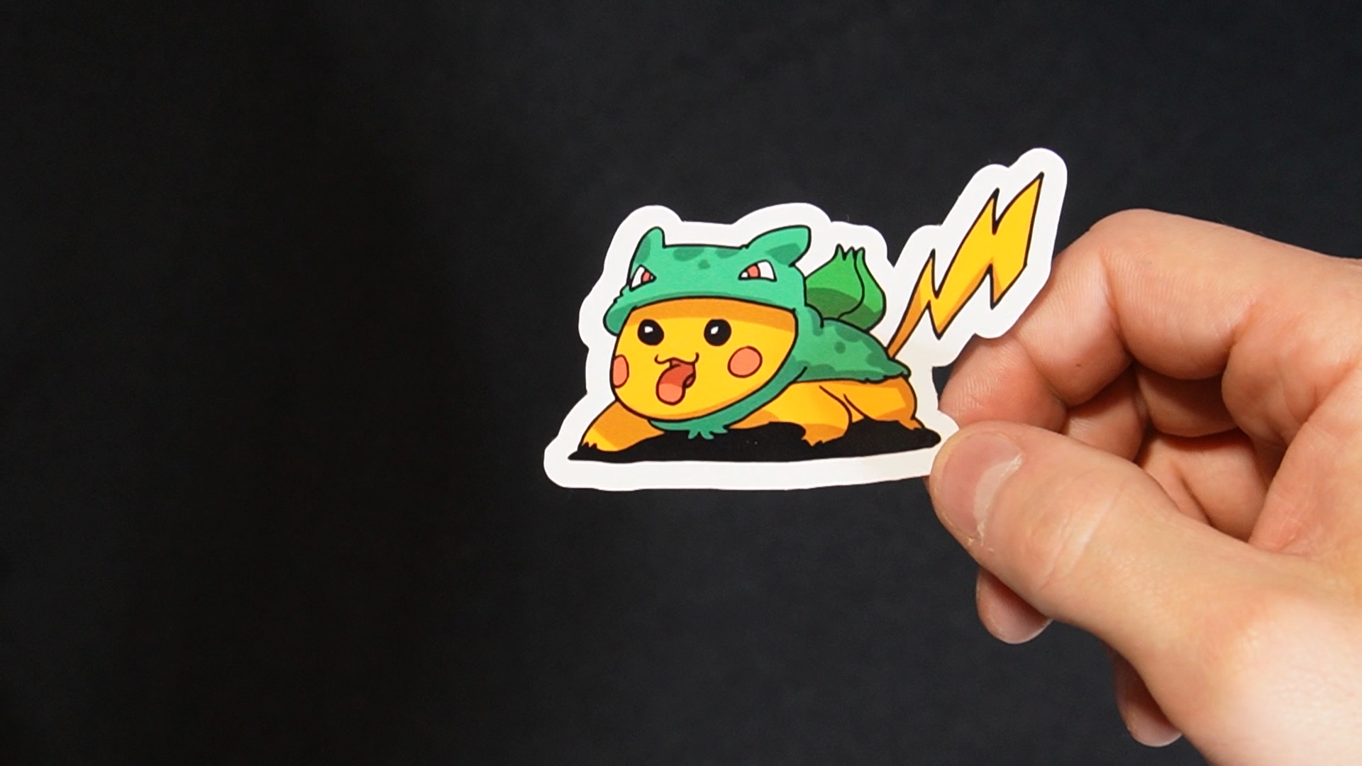 Pikachu In A Bulbasaur Costume Sticker for Laptops, Cell Phones and Water Bottles