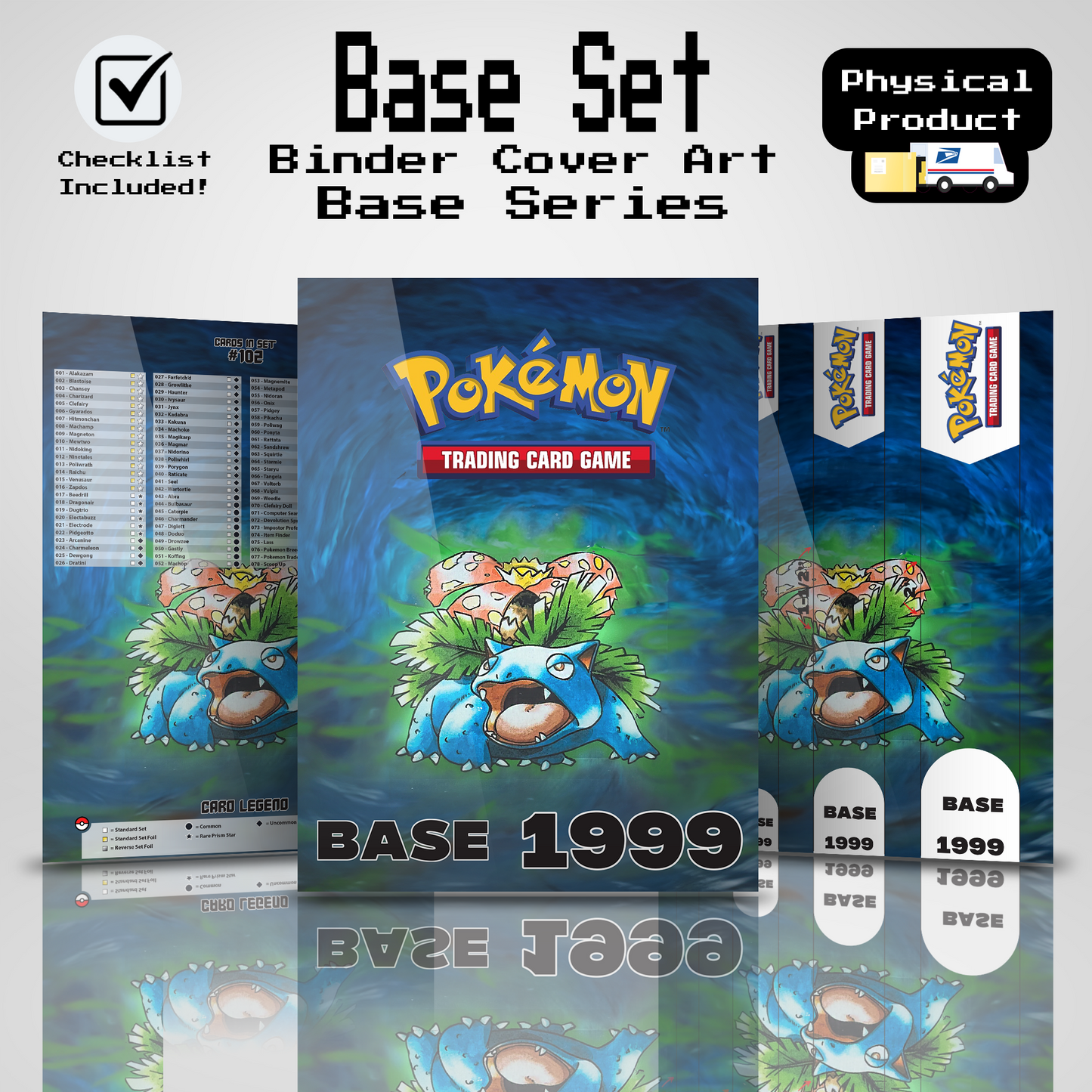 Base Set Binder Cover Art and Pokemon TCG Card Checklist