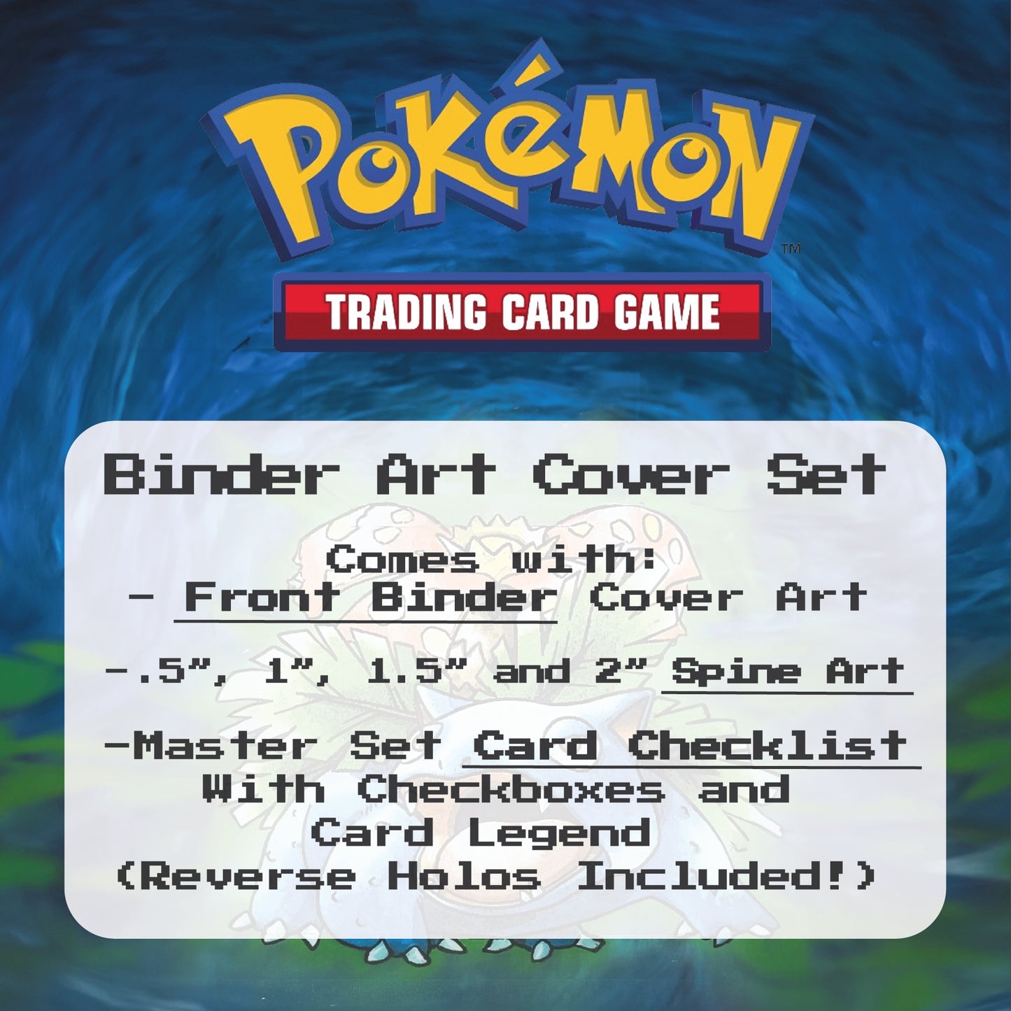 Base Set Binder Cover Art and Pokemon TCG Card Checklist